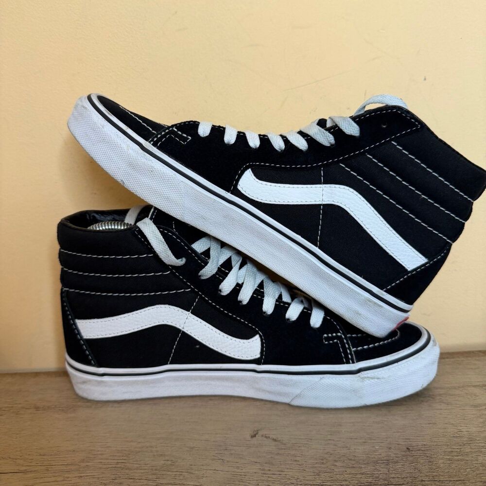 Vans Off The Wall Hi Top Old Skool Pro Black Skateboard Shoes Men 7 women’s 8.5